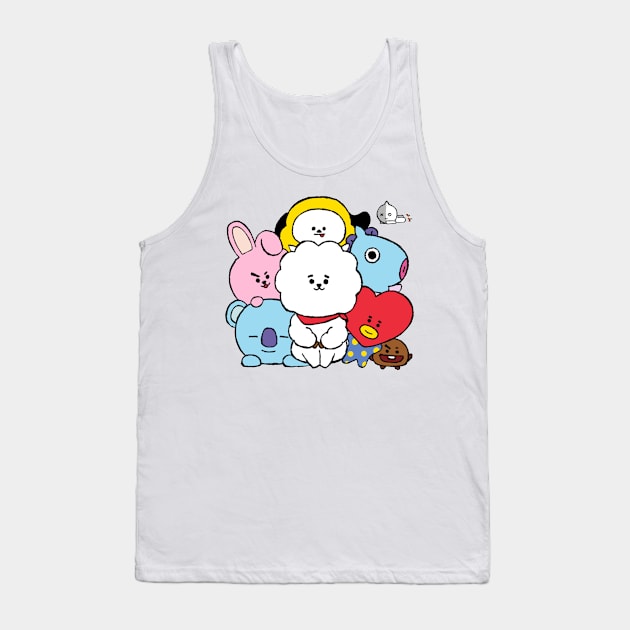 BT21 ALL CHARACTER HOODIE Tank Top by PNKid